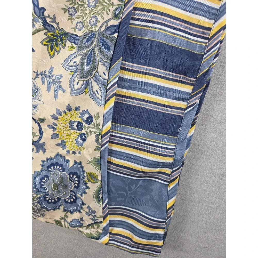 Waverly Imperial Dress Jacobean Floral Valance Set Scallop Blue Yellow 18x50